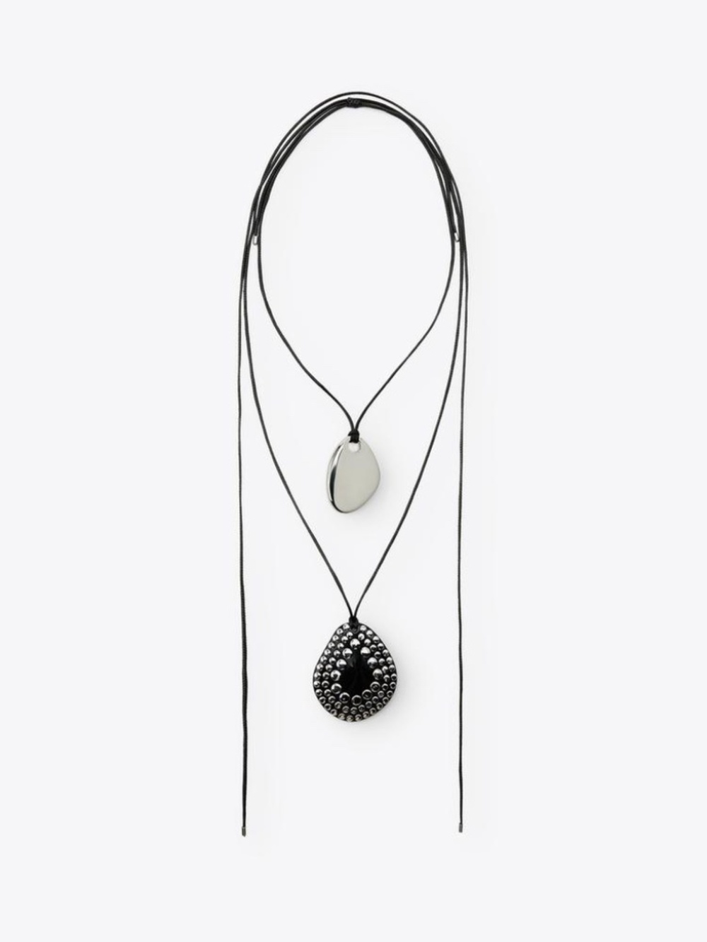 NWT Zara 2-Pack Cord Stud Pendant Necklaces - Picture 2 of 9